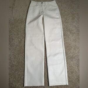 Wilfred Aritzia The Melina Faux Leather Wide Leg Pants Cream Size 4